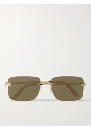 Cartier Eyewear - Santos Frameless Gold-Tone Sunglasses - Men - Gold