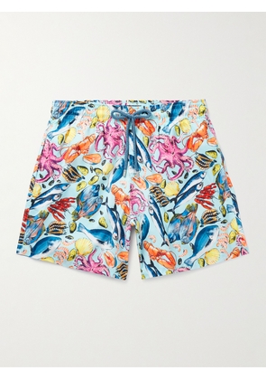 Vilebrequin - Mahina Straight-Leg Mid-Length Printed Recycled Swim Shorts - Men - Blue - S