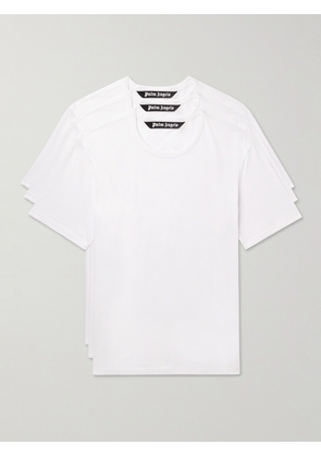 Palm Angels - Three-Pack Slim-Fit Logo-Appliquéd Cotton-Jersey T-Shirts - Men - White - XS