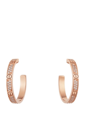 Cartier Rose Gold And Diamond Love Hoop Earrings