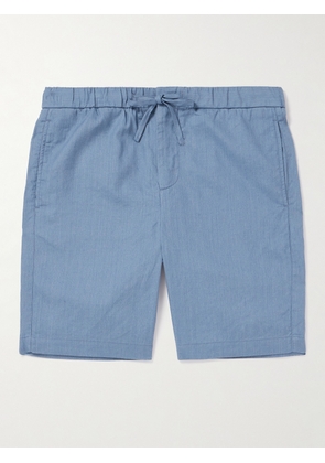 Frescobol Carioca - Felipe Straight-Leg Cotton and Linen-Blend Drawstring Shorts - Men - Blue - 30