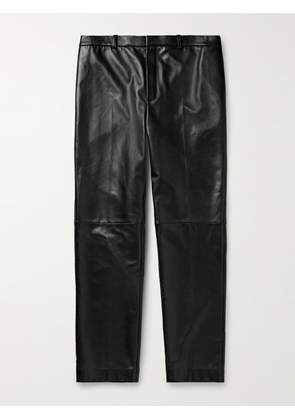 SAINT LAURENT - Straight-Leg Panelled Leather Trousers - Men - Black - IT 48