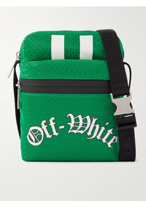 Off-White - Logo-Print Mesh Messenger Bag - Men - Green