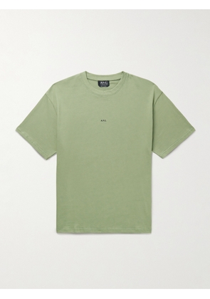 A.P.C. - Kyle Logo-Print Cotton-Jersey T-Shirt - Men - Green - XS