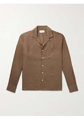 Lardini - Convertible-Collar Linen Shirt - Men - Brown - S