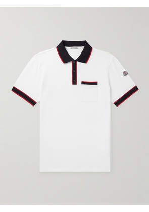 Moncler - Logo-Appliquéd Cotton-Piqué Polo Shirt - Men - White - XS