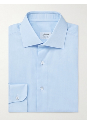 Brioni - Cutaway-Collar Cotton-Poplin Shirt - Men - Blue - EU 39