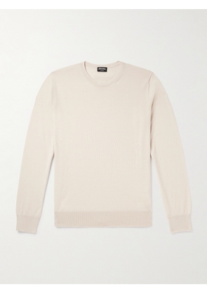 Zegna - Cashmere and Silk-Blend Sweater - Men - Neutrals - IT 46