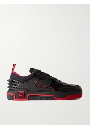 Christian Louboutin - Astroloubi Spiked Leather, Suede and Mesh Sneakers - Men - Black - EU 40