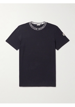 Moncler - Slim-Fit Logo-Jacquard Cotton-Jersey T-Shirt - Men - Black - XS