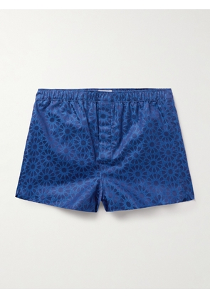 Derek Rose - Paris 26 Cotton-Jacquard Boxer Shorts - Men - Blue - S