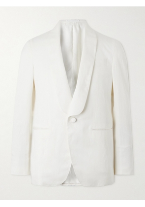 Caruso - Shawl-Collar Silk and Linen-Blend Tuxedo Jacket - Men - White - IT 48