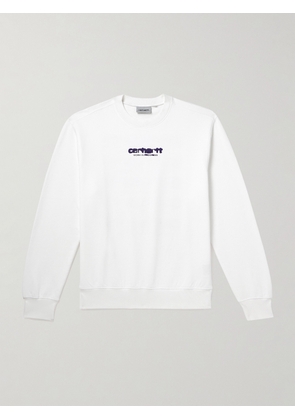 Carhartt WIP - Ink Bleed Logo-Print Cotton-Jersey Sweatshirt - Men - White - XS
