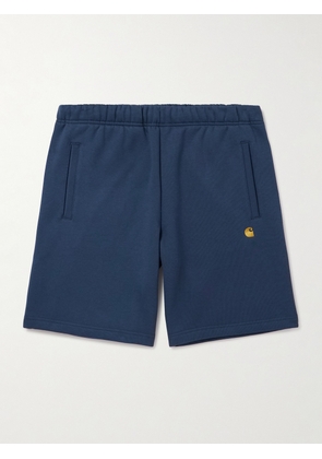 Carhartt WIP - Chase Straight-Leg Logo-Embroidered Cotton-Blend Jersey Shorts - Men - Blue - XS