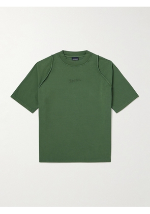 Jacquemus - Camargu Logo-Embroidered Organic Cotton-Jersey T-Shirt - Men - Green - XS