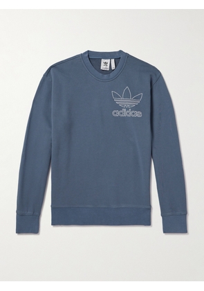 adidas Originals - Logo-Embroidered Cotton-Jersey Sweatshirt - Men - Blue - XS