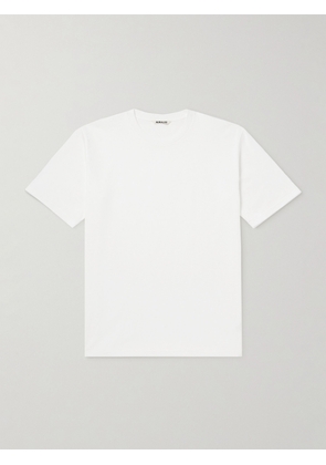 Auralee - Luster Plaiting Pima Cotton-Jersey T-Shirt - Men - White - 3