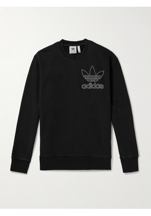 adidas Originals - Logo-Embroidered Cotton-Jersey Sweatshirt - Men - Black - XS