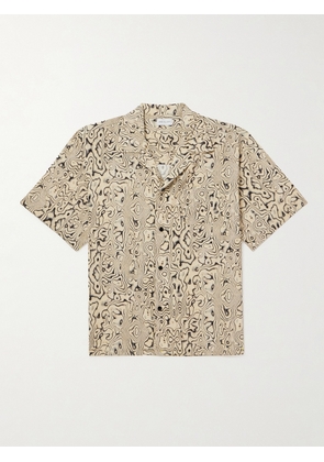 John Elliott - Camp-Collar Printed Cotton-Blend Poplin Shirt - Men - Neutrals - S