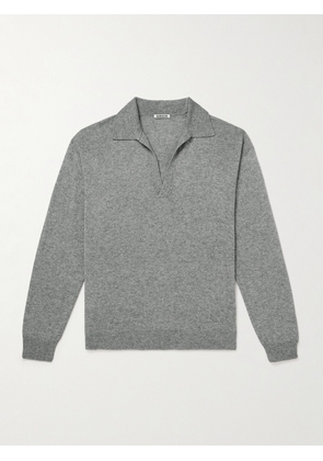 Auralee - Cashmere and Silk-Blend Polo Shirt - Men - Gray - 3