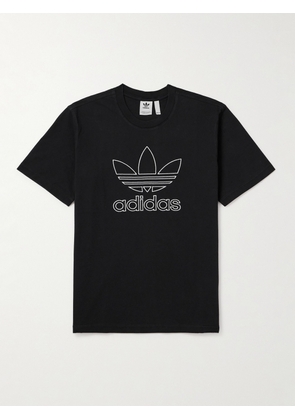 adidas Originals - Logo-Embroidered Cotton-Jersey T-Shirt - Men - Black - XS