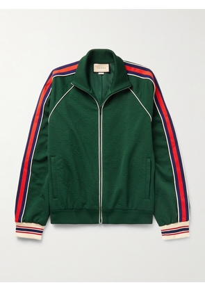 Gucci - Striped Logo-Jacquard Tech-Jersey Track Jacket - Men - Green - S