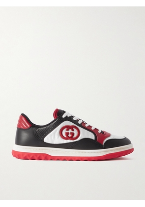 Gucci - Mac80 Logo-Embroidered Leather and Mesh Sneakers - Men - Black - UK 7