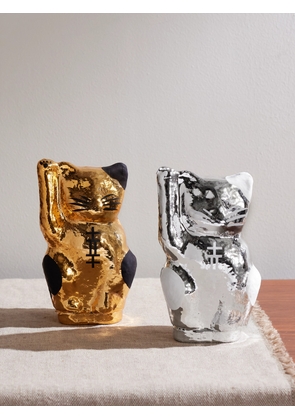 Japan Best - Painted Gold- and Silver-Tone Lucky Cat Set - Men - Gold