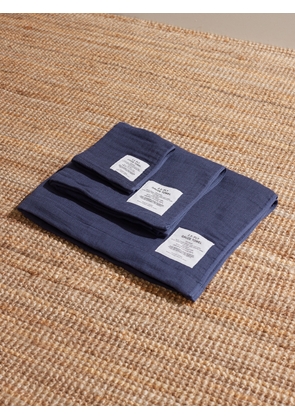 Japan Best - Set of Three Organic Cotton-Gauze Towels - Men - Blue