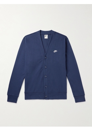 Nike - Club Logo-Embroidered Cotton Cardigan - Men - Blue - S
