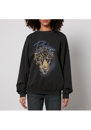 Anine Bing Harvey Leopard-Print Cotton Sweatshirt - M