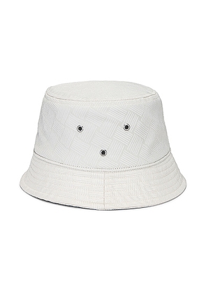 Bottega Veneta Intreccio Jacquard Nylon Bucket Hat in White - Ivory. Size M (also in L).