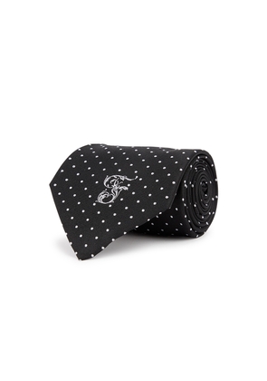 Forbes Tailoring Black Polka-dot Jacquard Silk tie