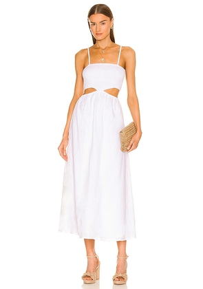 FAITHFULL THE BRAND Tayari Midi Dress in White. Size L, M.
