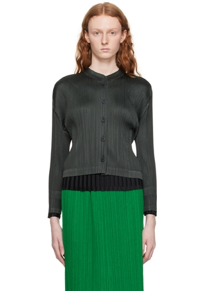 Pleats Please Issey Miyake Gray Monthly Colors March Cardigan