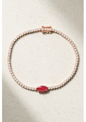Anita Ko - Hepburn 18-karat Rose Gold, Diamond And Ruby Bracelet - One size
