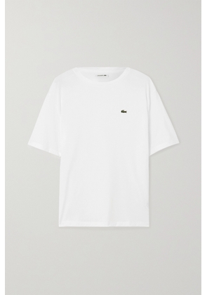 Lacoste - Appliquéd Cotton-jersey T-shirt - White - x small,small,medium,large,x large