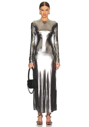 Diesel Mathi Midi Dress in Metallic Silver. Size M, S, XS.