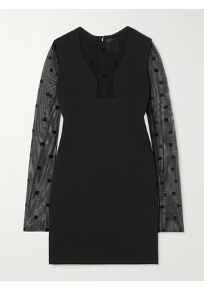 Givenchy - Tulle-trimmed Crepe Mini Dress - Black - FR34,FR36,FR38,FR40,FR42