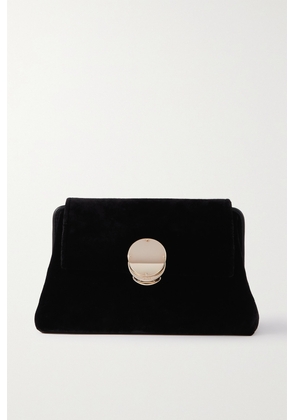 Chloé - + Atelier Jolie Penelope Leather-trimmed Velvet Clutch - Black - One size