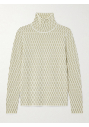 Joseph - Fine Alcove Jacquard-knit Merino Wool Turtleneck Sweater - Green - x small,small,medium,large,x large