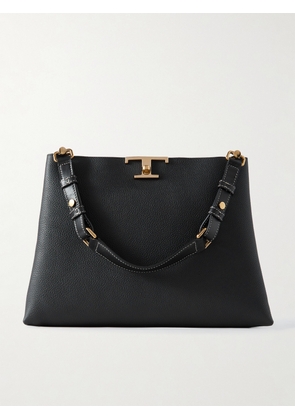 Tod's - Textured-leather Shoulder Bag - Black - One size