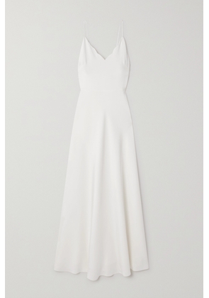 Chloé - + Atelier Jolie Scalloped Silk-cady Gown - White - FR34,FR36,FR38,FR40,FR42,FR44,FR46