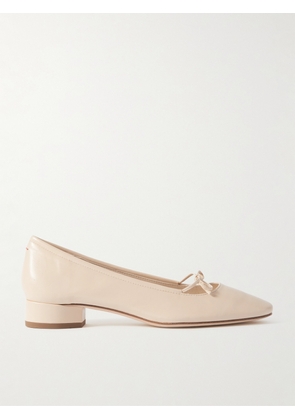 aeyde - Darya Bow-detailed Glossed-leather Ballet Flats - Cream - IT35,IT35.5,IT36,IT36.5,IT37,IT37.5,IT38,IT38.5,IT39,IT39.5,IT40,IT40.5,IT41,IT41.5,IT42
