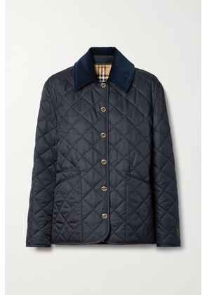 Burberry - Reversible Corduroy-trimmed Quilted Shell And Checked Cotton Jacket - Blue - xx small,x small,small,medium,large,x large