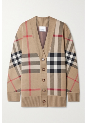 Burberry - Checked Jacquard-knit Cardigan - Neutrals - XS,S,M,L,XL