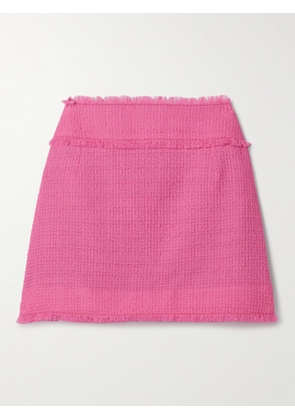 Dolce & Gabbana - Frayed Wool-blend Tweed Mini Skirt - Pink - IT36,IT38,IT40,IT42,IT44,IT46,IT48