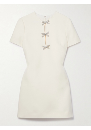 Valentino Garavani - Cutout Embellished Wool And Silk-blend Crepe Mini Dress - White - IT36,IT38,IT40,IT42,IT44,IT46,IT48