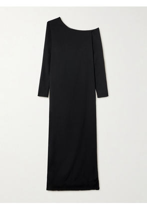 BEARE PARK - One-shoulder Wool-crepe Gown - Black - UK 6,UK 8,UK 10,UK 12,UK 14,UK 16