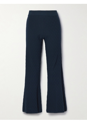 HIGH SPORT - Stretch-cotton Jacquard High-rise Flared Pants - Blue - x small,small,medium,large,x large